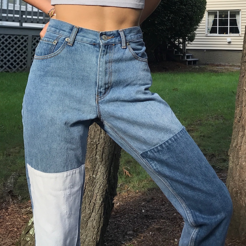 Brandy Melville Color Patch Boyfriend Jeans